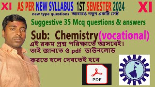 class 11 chemistry 1st semester suggestion amp answers 2024 mcq vocational 1st semester WB class 11 [upl. by Can]