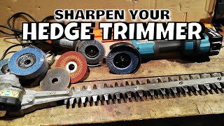 How To Sharpen HEDGE TRIMMER BLADES With an Angle Grinder [upl. by Llertnod593]