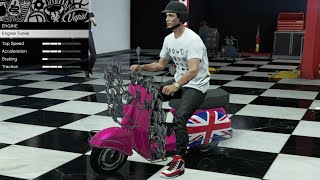 GTA 5  PAST DLC Vehicle Customization  Pegassi Faggio Mod Piaggio Vespa [upl. by Marabelle37]