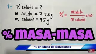 Porcentaje  MasaMasa en Química [upl. by Egin]