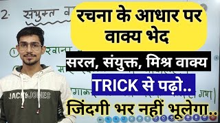 rachana ke adhaar par vakya bhed  saral sanyukt aur mishra vakya सरलसंयुक्त तथा मिश्र वाक्य रचना [upl. by Devehcoy]