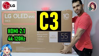 LG C3 OLED evo UNBOXING Y REVIEW COMPLETA  Panel más Brillante y HDMI 21 [upl. by Pauletta]