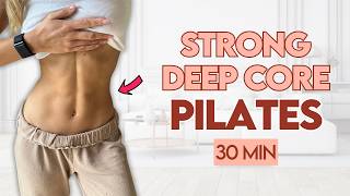 CORE amp ABS PILATES x STRENGTH  30 minute Workout Class at Home [upl. by Hsivat]