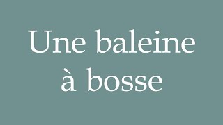 How to Pronounce Une baleine à bosse A humpback whale Correctly in French [upl. by Harmon]