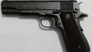 Pistola de co2 45mm Colt 1911 witness tanfoglio full metal blowback marrom [upl. by Saideman]