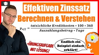 Effektiver Zinssatz Formel BwR für ein Darlehen erklärt [upl. by Aicatan455]