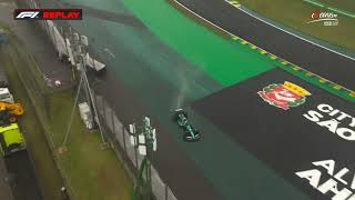 Alonso crash 2024 Brazilian GP Qualifying [upl. by Elletnahs]