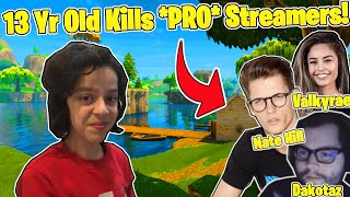 KID Kills Twitch Streamers  DAKOTAZ FAZE REPLAYS NATE HILL VALKYRAE  Fortnite Battle Royale [upl. by Naashar534]