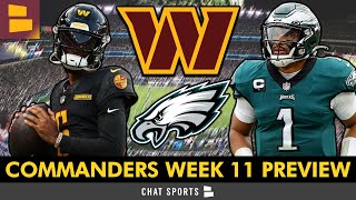 Commanders vs Eagles Week 11 Preview Keys To Victory amp Score Prediction  1st Place On The Line [upl. by Bussy]