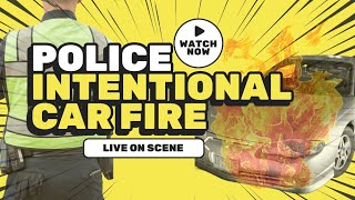 POLICE TOW CAR SET ON FIRE INTENTIONALLY LIVE ON SCENE [upl. by Caneghem273]