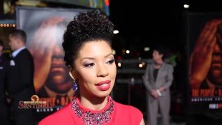 Cast Member Angel Parker at the People V OJ Simpson Red Carpet [upl. by Irtak]