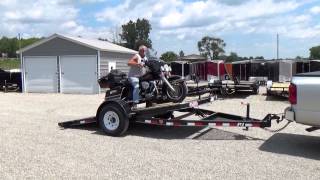 Loading A Motorcycle On A PJ T1 Tilt Trailer  DR Trailer Sales [upl. by Nisa]