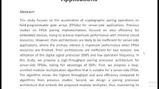 High Throughput Bilinear Pairing Processor for Server Side FPGA Applications [upl. by Rhyner350]