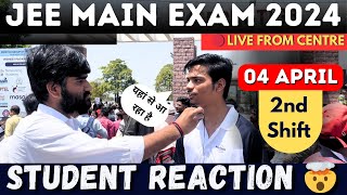 JEE Mains 2024🤯  4th April 2nd Shift Student Reaction  JEE Main 2024 4 April 2024 Shift 2 Analysis [upl. by Bunder]