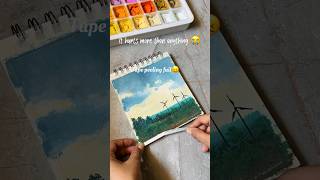 EASY gouache landscape gouache landscapepainting easypainting artoftheday arttutorial ytshorts [upl. by Trebleda517]