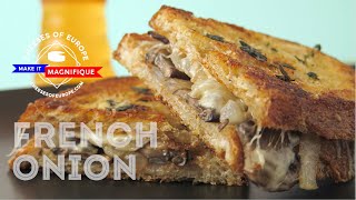 French Onion Grilled Cheese with Cremini Mushrooms 15 Sec [upl. by Naerol]