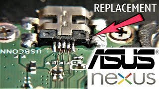 ASUS NEXUS 7 change micro USB without removing board  ASUS NEXUS  Замена micro USB не снимая плату [upl. by Bo]