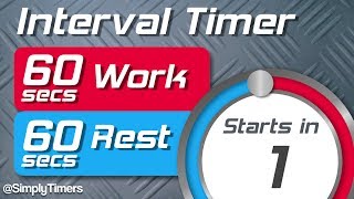 60 sec work 60 sec rest Interval Timer 6060 interval timer up to 60 reps [upl. by Auston]