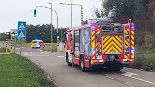 spoed autopomp trekt stroomkabel kapot samen met commando wagen redden van dieren Leuven [upl. by Ymmik446]