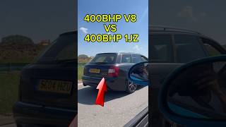 400BHP AUDI VS 400BHP TOYOTA who wins automobile race prank reaction wow crazy fast car [upl. by Meerak]