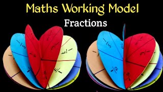 Maths Fractions Working Model  Fraction Math TLM  Math Working Model  Easy Fraction Model Project [upl. by Eido]