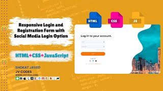 Responsive Login and Registration Form with Social Media Login Option html css webdevelopment [upl. by Padegs]