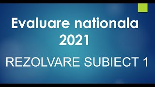 Subiect 1  Evaluare nationala  2021  Matematica  Rezolvare [upl. by Haididej]