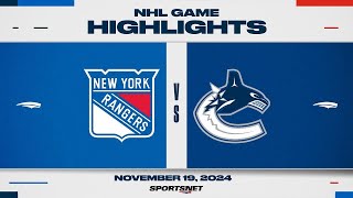 NHL Highlights  Rangers vs Canucks  November 19th 2024 [upl. by Akeinahs262]