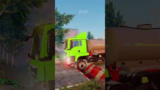 Truck Tow Chained Fertilizer Trucks vs Gutter shorts beamdrive beamng beamngcrashes trucksvs [upl. by Rufus169]