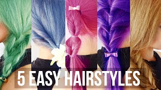 5 Minute Easy Hairstyles ♥ School Hair Tutorial ♥ Wengie [upl. by Ayiak]