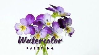 How to Paint Beautiful Spring Flowers In Watercolor [upl. by Ahseinad]