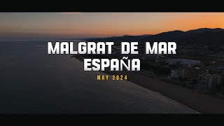 Malgrat de Mar Beach and Sea in 4K Costa Barcelona Spain [upl. by Retsim]