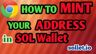 how to mint address in sol wallet  solletio sol airdrops [upl. by Marba]