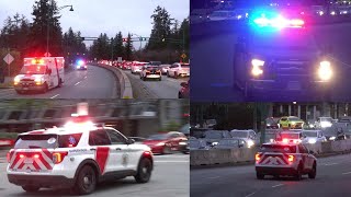 Vancouver Police and BC Ambulance Responding to and from MVA [upl. by Enirual]