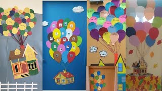 classroom door decoration ideas with paper balloonClassroom Door decoration designBalloon door art [upl. by Soelch]