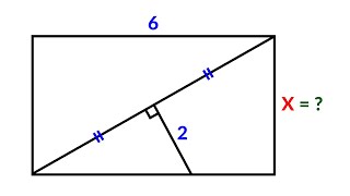 Find the length X in the rectangle  A Very Nice Geometry Problem  Math Olympiad [upl. by Kynthia302]