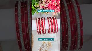 Water glass bangle set Just 100 per color set 😍✨ bangles banglesets [upl. by Noira39]