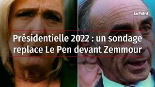 Présidentielle 2022  un sondage replace Le Pen devant Zemmour [upl. by Blunt]