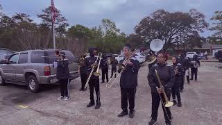 Amite high marching band in the parking lot ￼ before Oyster festival ￼ parade 2023 [upl. by Dragde]