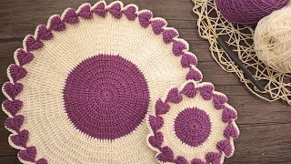 Free Crochet Placemat Pattern Crochet Place Mat  Tığ Işi Servis Altlığı Deseni [upl. by Bradwell]