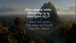 Lothlórien with Quenya and Sindarin lyrics in Tengwar  Lord of the Rings Fellowship Of The Ring [upl. by Iaoh]