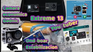 CAMARA ECONOMICA PARA YOU TUBER GADNIC EXTREME 13 CON ESTABILIACION [upl. by Hedelman484]