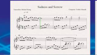 Sadness and Sorrow Piano Sheet  Naruto [upl. by Nnylakcaj]