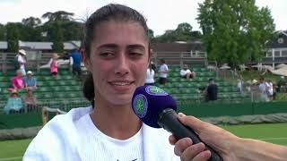 Olga Danilović interview after 1st round qualifying win at 2024 Wimbledon [upl. by Jonette462]