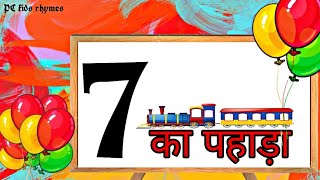 Table of 7 in Hindi  7 का पहाड़ा  Multiplication Tables in Hindi [upl. by Siraj]