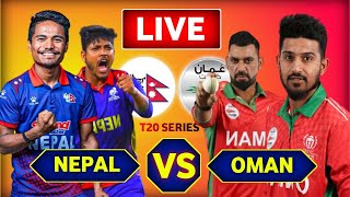 Nepal Vs Oman Live Cricket Match  T20 Tri series [upl. by Henebry]