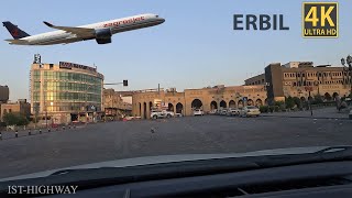 Driving from Erbil International Airport to the old shopping center [upl. by Oab]