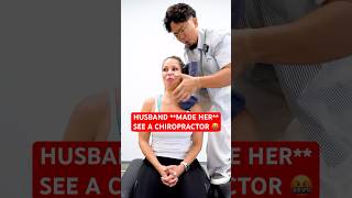 SHE DIDNT EVEN WANT TO COME‼️ HER REACTION🤣 neckpain Chiropractic Trending Short [upl. by Bahe]