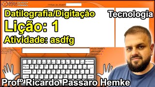 Datilografia  Digitação  Lições do Teclado  Lição 01 [upl. by Mathian911]