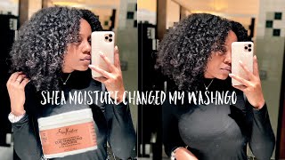 Shea Moisture Changed my Wash and Go  No Shrinkage Method [upl. by Rorry]